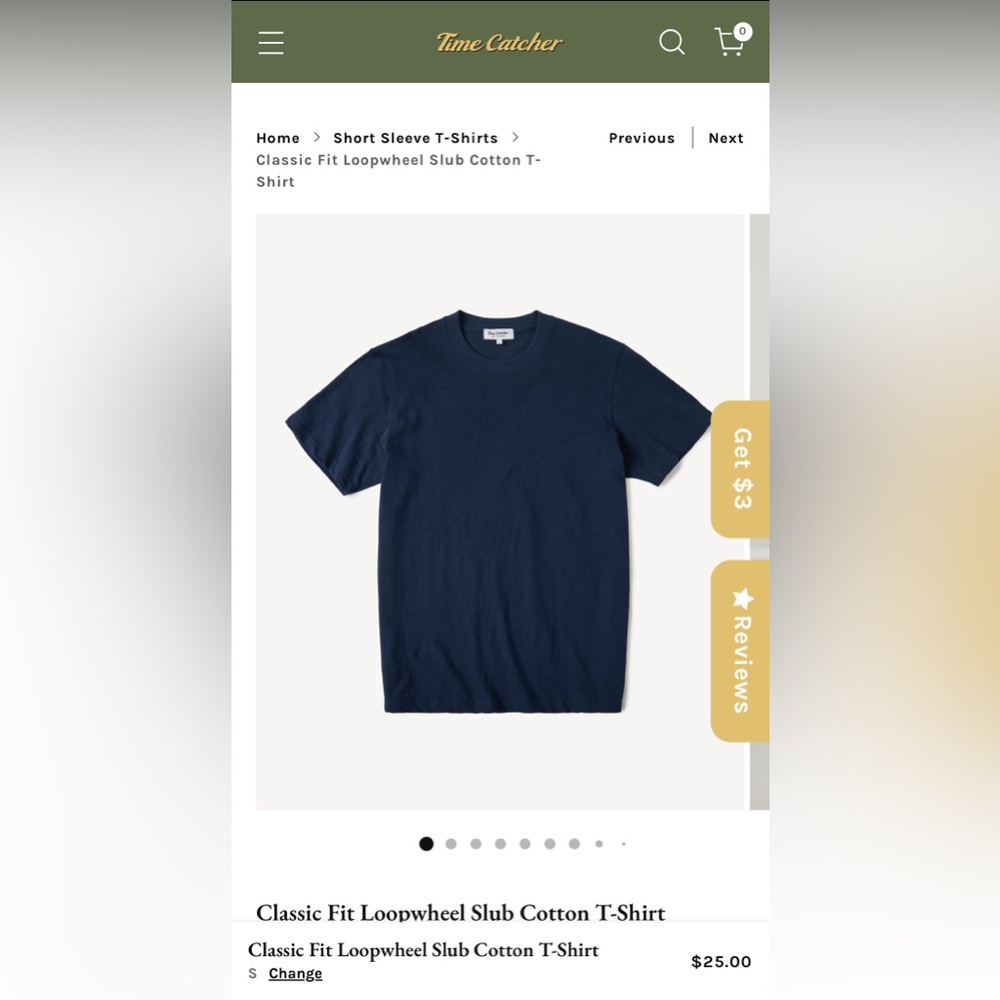 NWT men’s Navy Blue Short Sleeve Tee by Time Catcher Small cotton - Picture 9 of 11